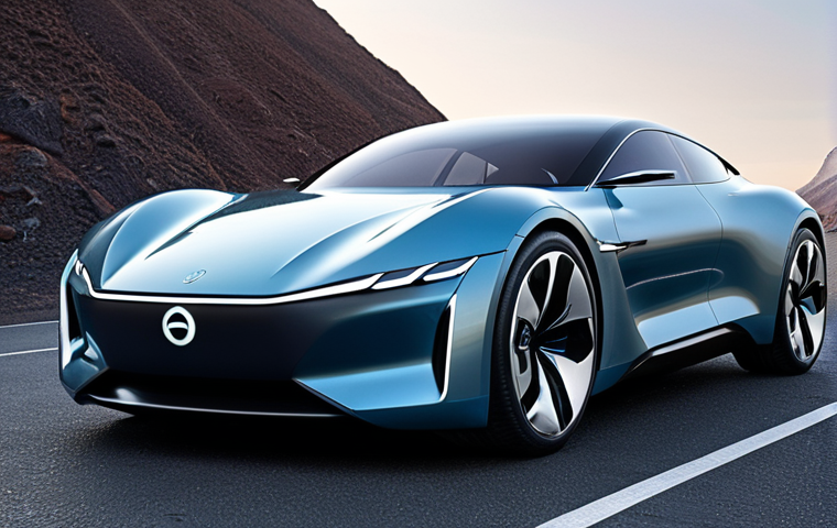 **A futuristic electric car design:** A sleek, innovative electric car showcasing advanced technology and a forward-thinking aesthetic. The car should embody a sense of innovation and appeal to consumers interested in cutting-edge technology and design.